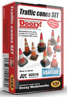 AK Traffic Cones Set (Resin) Hobby and Model Resin Kit 1/24 Scale #dz16