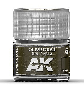 AK Olive Drab N9/N22 Acrylic Lacquer Paint 10ml Bottle Hobby and Model Paint #rc23