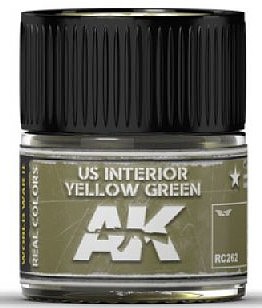 AK US Interior Yellow Green Acrylic Lacquer Paint 10ml Bottle Hobby and Model Paint #rc262