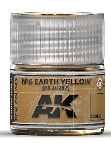 AK N6 Earth Yellow FS30257 Acrylic Lacquer Paint 10ml Bottle Hobby and Model Paint #rc30