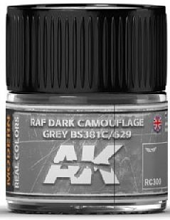 AK RAF Dark Camouflage Grey BS381C/629 Acrylic Lacquer Paint 10ml Hobby and Model Paint #rc300