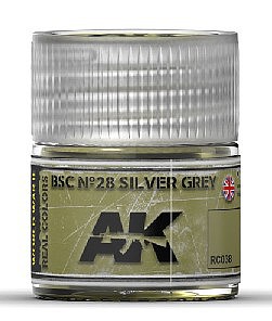 AK BSC N28 Silver Grey Acrylic Lacquer Paint 10ml Bottle Hobby and Model Paint #rc38