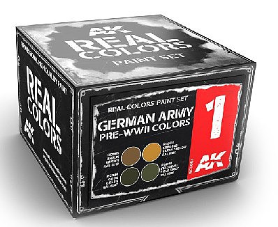 AK German Army Pre-WWII Acrylic (4) 10ml Bottles Hobby and Model Paint Set #rcs1