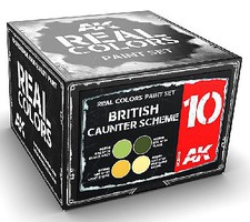 AK Real Colors- British Counter Scheme Acrylic Lacquer Paint Set (4) 10ml Bottles AK Real Colors- British Counter Scheme Acrylic Lacquer Paint Set (4) 10ml Bottles