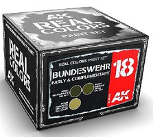 AK Real Colors- Bundeswehr Early & Complementary Acrylic Lacquer Paint Set (3) 10ml Bottles AK Real Colors- Bundeswehr Early & Complementary Acrylic Lacquer Paint Set (3) 10ml Bottles