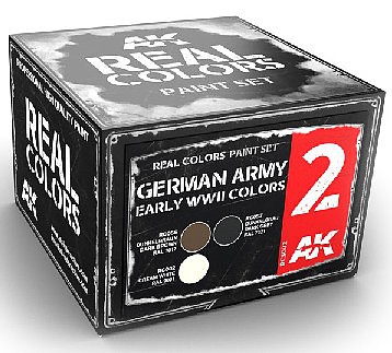 AK Real Colors- German Army Early WWII Acrylic Lacquer Paint Set (3) 10ml Bottles