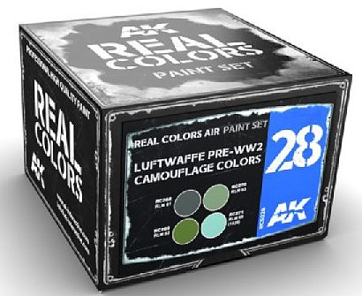 AK Luftwaffe Pre-WWII Camouflage Acrylic Lacquer Paint Set (4) 10ml Hobby and Model Paint #rcs28