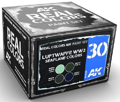 AK Luftwaffe WWII Seaplane Acrylic Lacquer Paint Set (4) 10ml Hobby and model Paint #rcs30