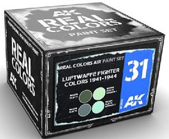 AK Real Colors- Luftwaffe Fighter 1941-1944 Acrylic Lacquer Paint Set (4) 10ml Bottles AK Real Colors- Luftwaffe Fighter 1941-1944 Acrylic Lacquer Paint Set (4) 10ml Bottles