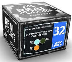 AK Real Colors- Luftwaffe Tropical 1941 Acrylic Lacquer Paint Set (3) 10ml Bottles AK Real Colors- Luftwaffe Tropical 1941 Acrylic Lacquer Paint Set (3) 10ml Bottles
