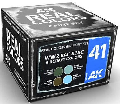 AK WWII RAF SEAC Aircraft Acrylic Lacquer Paint Set (4) 10ml Bottles Hobby and Model Paint #rcs41