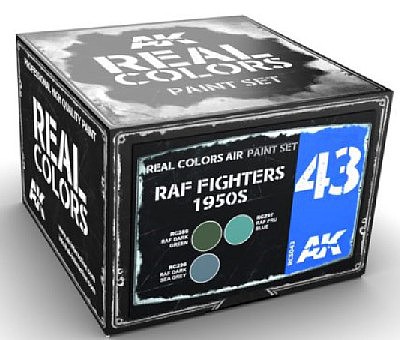 AK RAF Fighters 1950s Acrylic Lacquer Paint Set (3) 10ml Bottles Hobby and Model Paint #rcs43