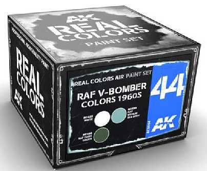 AK RAF V-Bomber 1960s Acrylic Lacquer Paint Set (3) 10ml Bottles Hobby and Model Paint #rcs44