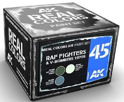 AK Real Colors- RAF Fighters & V-Bomber 1970s Acrylic Lacquer Paint Set (3) 10ml Bottles AK Real Colors- RAF Fighters & V-Bomber 1970s Acrylic Lacquer Paint Set (3) 10ml Bottles