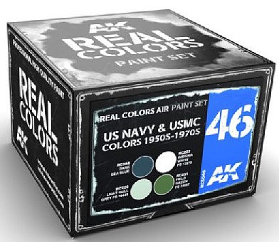 AK USN & USMC 1950s-1970s Acrylic Lacquer Paint Set (4) 10ml Bottles Hobby and Model Paint #rcs46