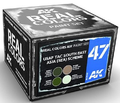 AK USAF TAC South East Asia Scheme Acrylic Lacquer Paint Set (4) 10ml - Hobby and Model Paint #rcs47