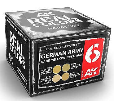 AK German Army Dark Yellow Acrylic Lacquer Paint Set (4) 10ml Hobby and Model Paint #rcs6