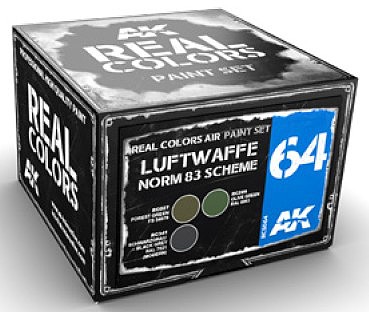 AK Luftwaffe Norm 83 Scheme Acrylic Lacquer Paint Set (3) 10ml Hobby and Model Paint #rcs64
