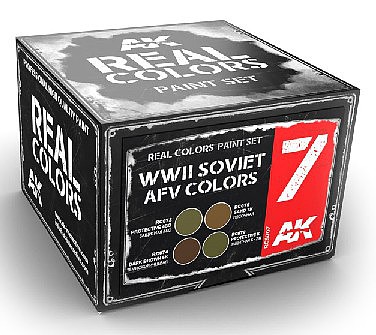 AK WWII Soviet AFV Acrylic Lacquer Paint Set (4) 10ml Bottles Hobby and Model Paint #rcs7