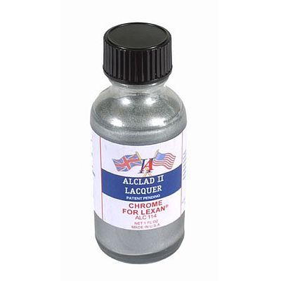 Alclad 1oz. Bottle Chrome Lacquer for Lexan Hobby and Model Lacquer Paint #114