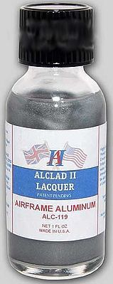 Alclad 1oz. Bottle Airframe Aluminum Lacquer Hobby and Model Lacquer Paint #119