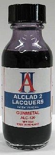 Alclad 1oz. Bottle Gunmetal Lacquer Hobby and Model Lacquer Paint #120