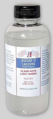 Alclad 4oz. Bottle Clear Coat Light Sheen Hobby and Model Acrylic Paint #311