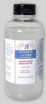 Alclad 4oz. Bottle Clear Coat Semi-Matte Hobby and Model Enamel Paint #312