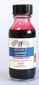 Alclad 1oz. Bottle Transparent Red Lacquer Hobby and Model Lacquer Paint #401