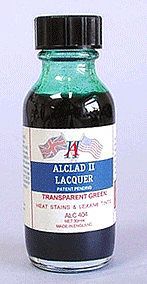 Alclad 1oz. Bottle Transparent Green Lacquer Hobby and Model Lacquer Paint #404