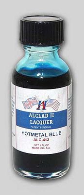 Alclad 1oz. Bottle Transparent Hot Metal Blue Lacquer Hobby and Model Lacquer Paint #413