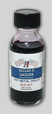 Alclad 1oz. Bottle Transparent Hot Metal Violet Lacquer Hobby and Model Lacquer Paint #417