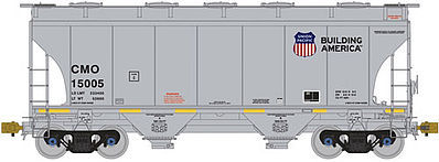 American-Limited 3281 Cu.Ft. 2-Bay Covered Hopper Union Pacific HO Scale Model Train Freight Car #1001