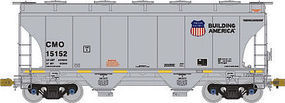 3281 Cu.Ft. 2-Bay Covered Hopper Union Pacific HO Scale Model Train Freight Car #1003