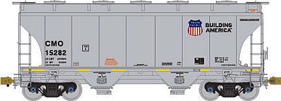 American-Limited 3281 Cu.Ft. 2-Bay Covered Hopper Union Pacific #15282 HO Scale Model Train Freight Car #1010