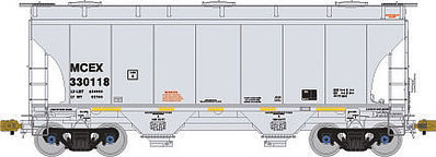 American-Limited 3281 Cu.Ft. 2-Bay Covered Hopper MCEX #330118 (gray) HO Scale Model Train Freight Car #1035
