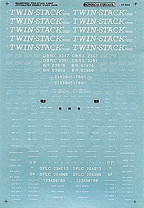 A-Line Twin-Stack Car Decals - Twin-Stack (Red Car) HO Scale Model Railroad Decal #27711