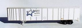 A-Line 53' Plate Trailer Painted White w/Silver Ribs HO Scale Model Railroad Vehicle #50503 A-Line 53' Plate Trailer Painted White w/Silver Ribs HO Scale Model Railroad Vehicle #50503