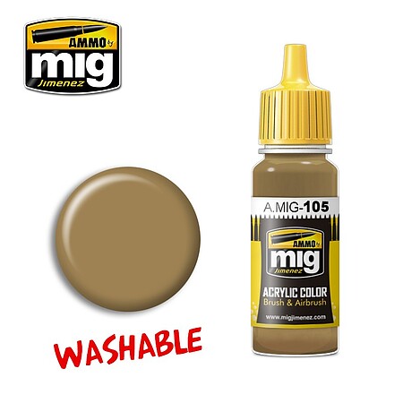 Ammo Washable Dust powder (RAL 8000) (17ml bottle) Hobby and Plastic Model Acrylic Paint #0105