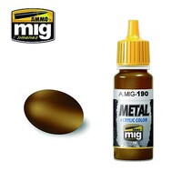 Ammo Old Brass Metallic color (17ml bottle) Hobby and Plastic Model Acrylic Paint #0190