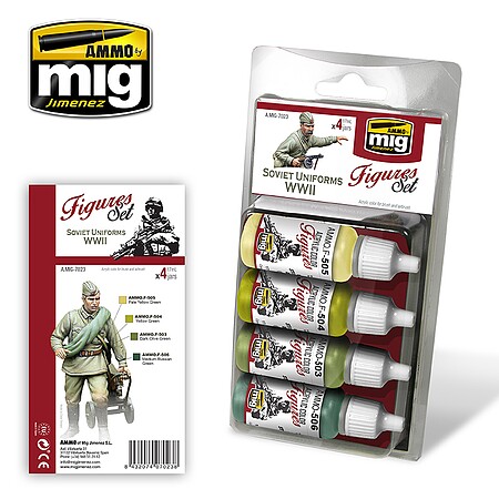 Ammo WWII Soviet Uniforms Figures Paint Set Hobby and Model Paint Set #7023