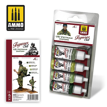 Ammo US Vietnam Uniform Figures Paint Set Hobby and Model Paint Set #7034