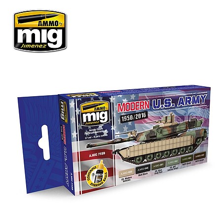 Ammo Modern U.S. Army (1950-2016) Colors Paint Set Hobby and Model Paint Set #7159