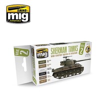 Ammo Sherman Tanks Vol. 2 (WWII ETO) Colors Paint Set Hobby and Model Paint Set #7170