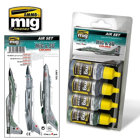 Ammo MiG/SU Jet Colors Paint Set Hobby and Model Paint Set #7204