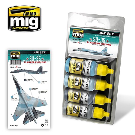 Ammo SU-35 Flanker-E Colors (four 17ml bottles) Hobby and Plastic Model Paint Set #7219
