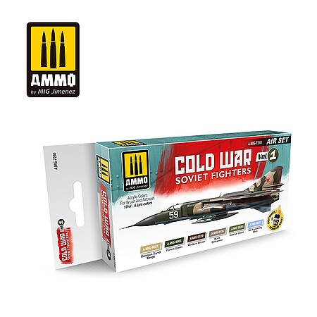 Ammo Cold War Vol 1 Soviet Fighters (six 17ml bottles) Hobby and Plastic Model Paint Set #7240