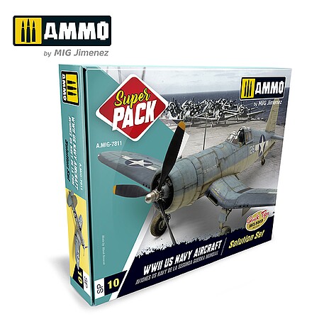 Ammo WWII US Navy Aircraft color Super Pack Hobby and Plastic Model Paint Set #7811