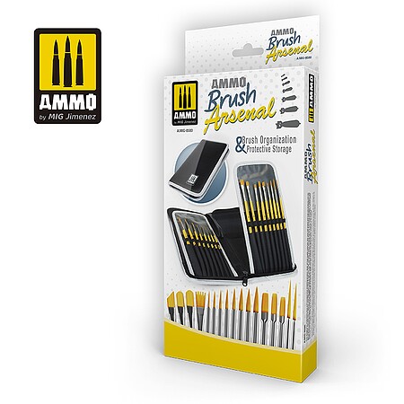 Ammo AMMO Brush Arsenal Organizer & Protective Storage Hobby and Plastic Model Paint Brush #8580