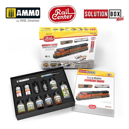 Ammo Rail Center American Trains Weathering Colors Hobby and Plastic Model Paint Set #r1201